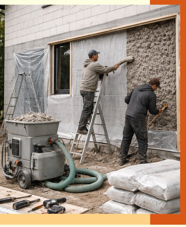 Утепление дома из газобетона эковатой в Темрюке от 4632 руб./м2 | ТепломастерТмр